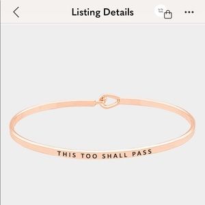 "This too shall Pass” Rose brass bracelet